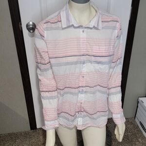 Ana  woman white pink striped long-sleeve t-shirt